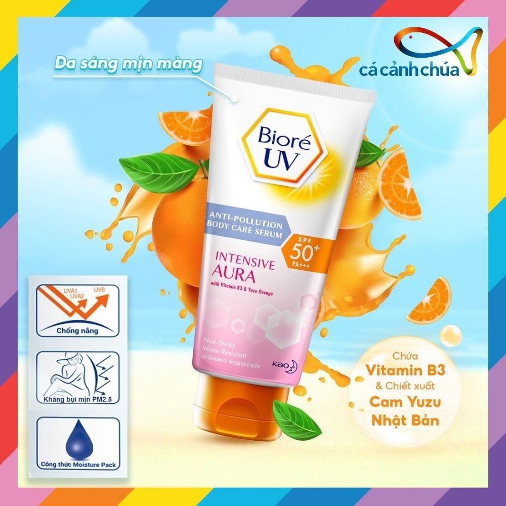 Serum Chống Nắng Dưỡng Thể Kháng Bụi Sáng Da Mịn Màng Bioré Spf50+ Pa+++ Intensive Aura 150ml - Nhật Bản46main_3